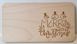 Holzbrett mit Weihnachtsmotiv